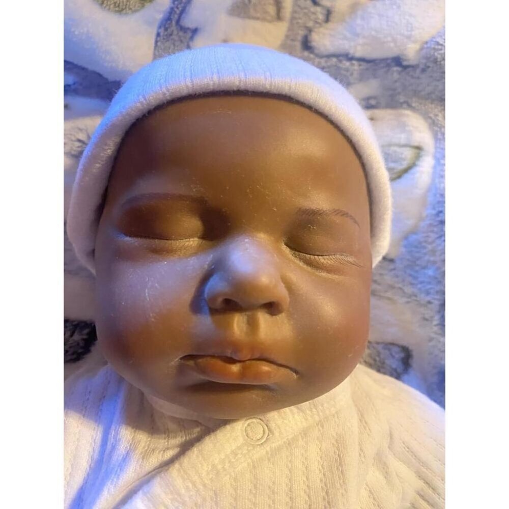 🆕18.5 inch Full Body Silicone Sleeping Tan Baby Girl Realistic Body Reborn Baby - Picture 3 of 11